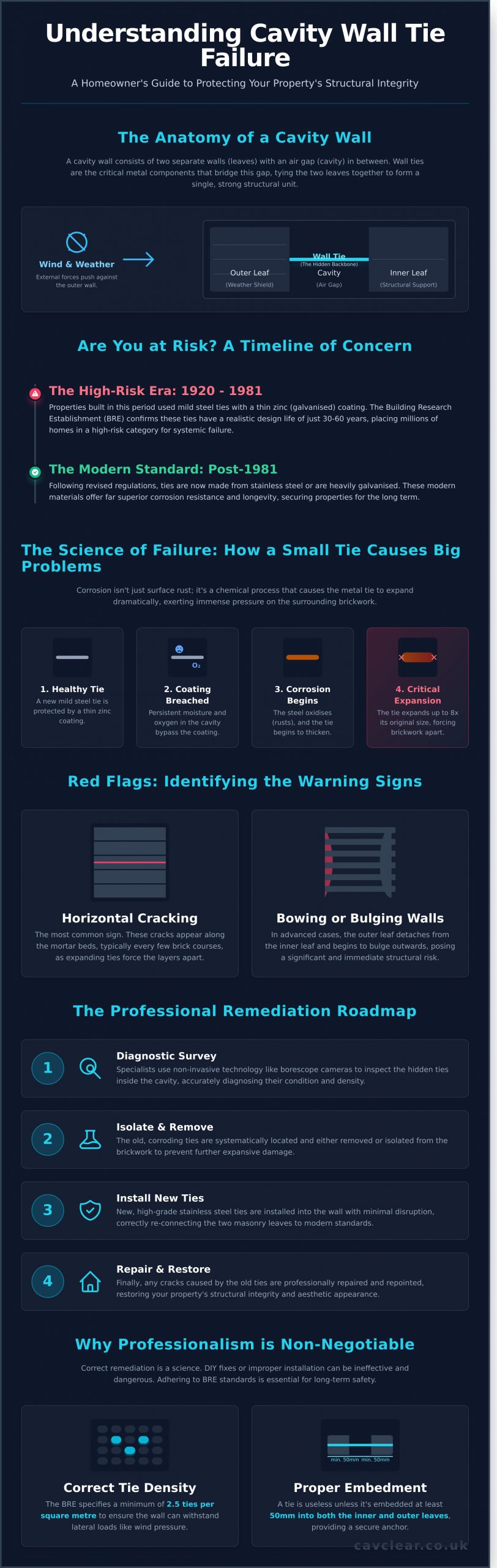 Cavity Wall Tie Failure: The Specialist Guide to Structural Integrity in 2026