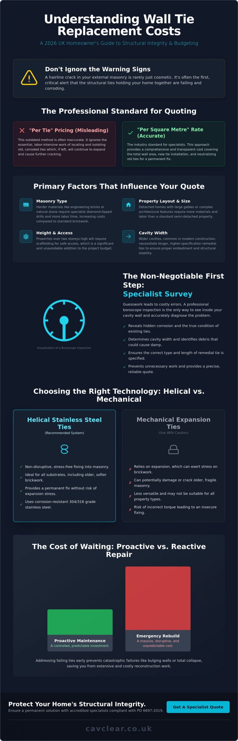 Wall Tie Replacement Cost UK 2026: A Specialist Guide to Structural Pricing